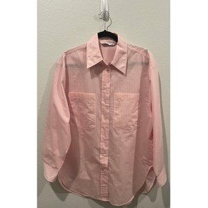 ZARA Button Front Red Striped Shirt
